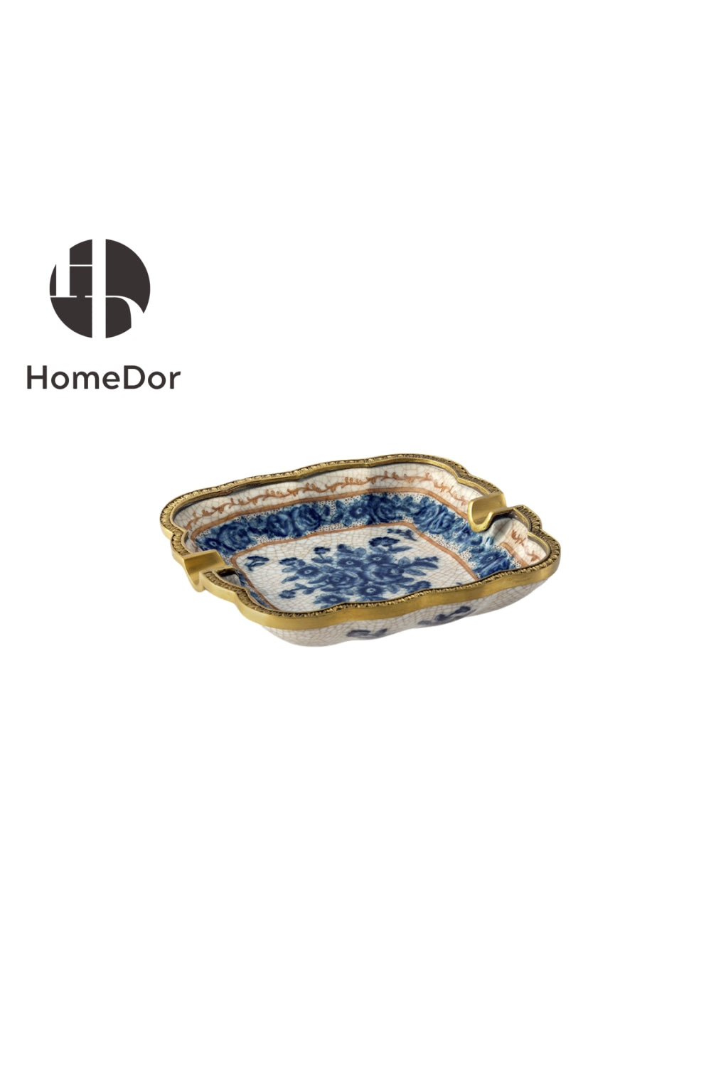 HomeDor × FH&Home |  Sophisticated Blue-and-White Porcelain Table Decor Set Ashtray