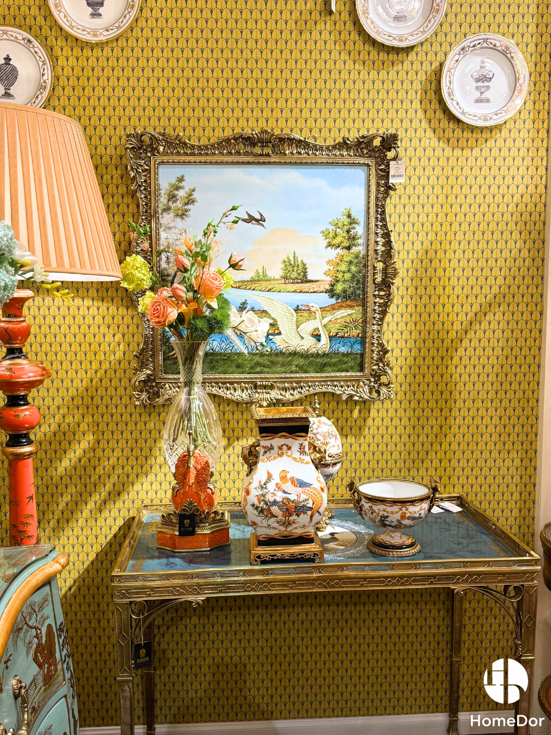 HomeDor × FH&Home | Royal Golden Pheasant & Floral Gilt Decor Set