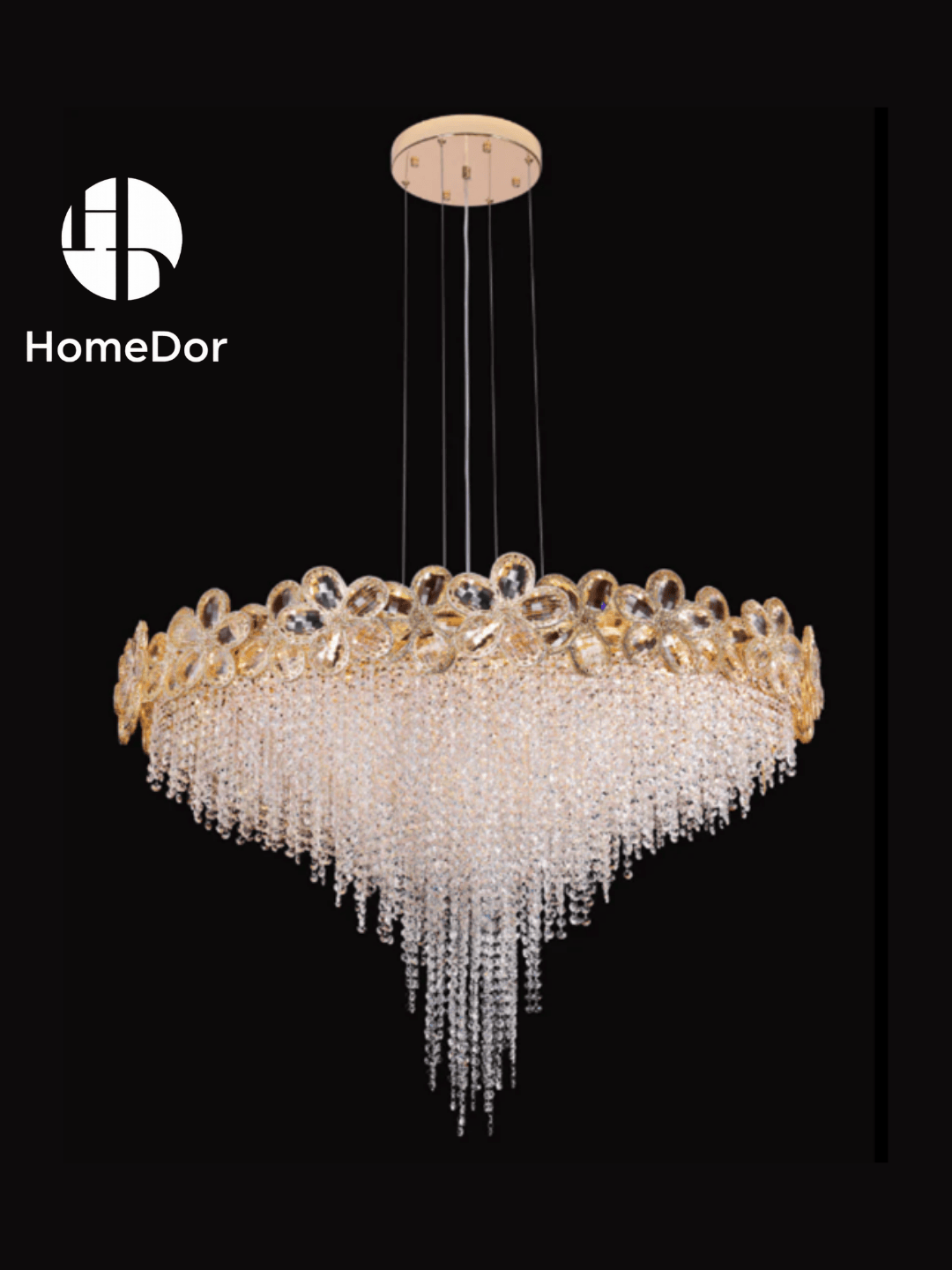 HomeDor HomeDor Premium Modern Flower Crystal Tassel Chandelier-Chandeliers-28 Lights/D41.34"*H29.53" (D105cm * H75cm)-Warm Light-