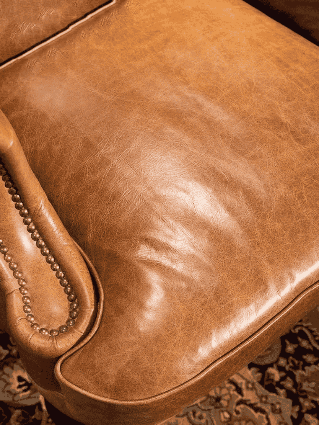 Luxury Classic Brown Leather Designer Wingback Sofa Chair