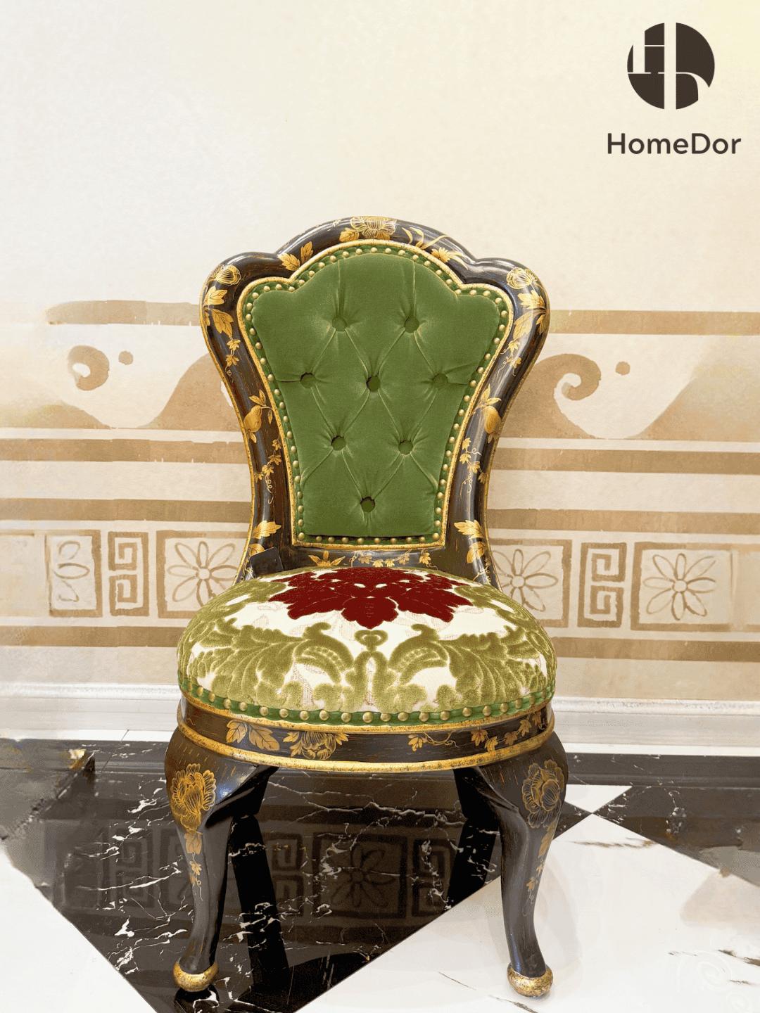 HomeDor HomeDor × FH&Home | Vintage French Baroque Floral MINI Lounge Chair-Lounge Chairs-L44cm × W53cm × H80cm-