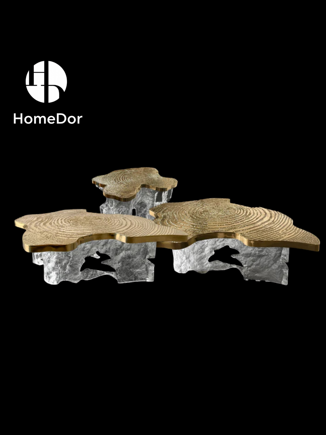 Luxury Versatile Venice Waterway-Inspired Coffee Table Set by Gordon Gu