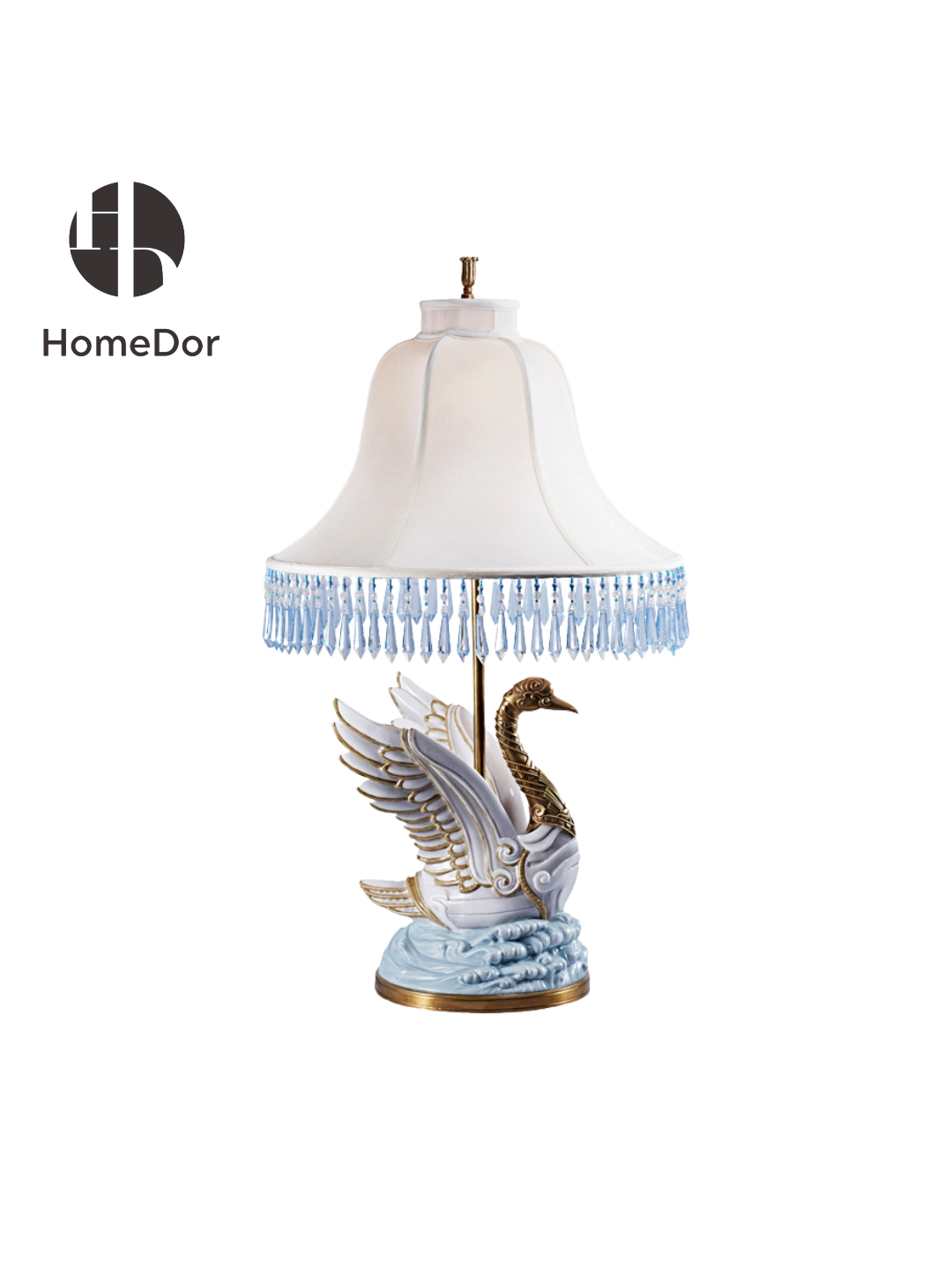 HomeDor × FH&Home | Whimsical White Swan Accent Table Lamp