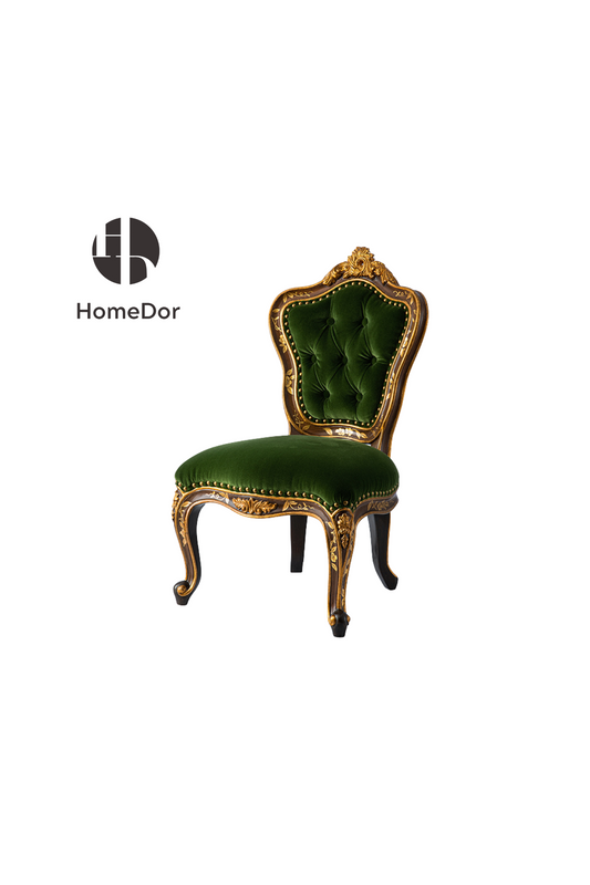 HomeDor HomeDor × FH&Home | Vintage French Style Green Fabric MINI Lounge Chair-Lounge Chairs-L44cm × W53cm × H80cm-