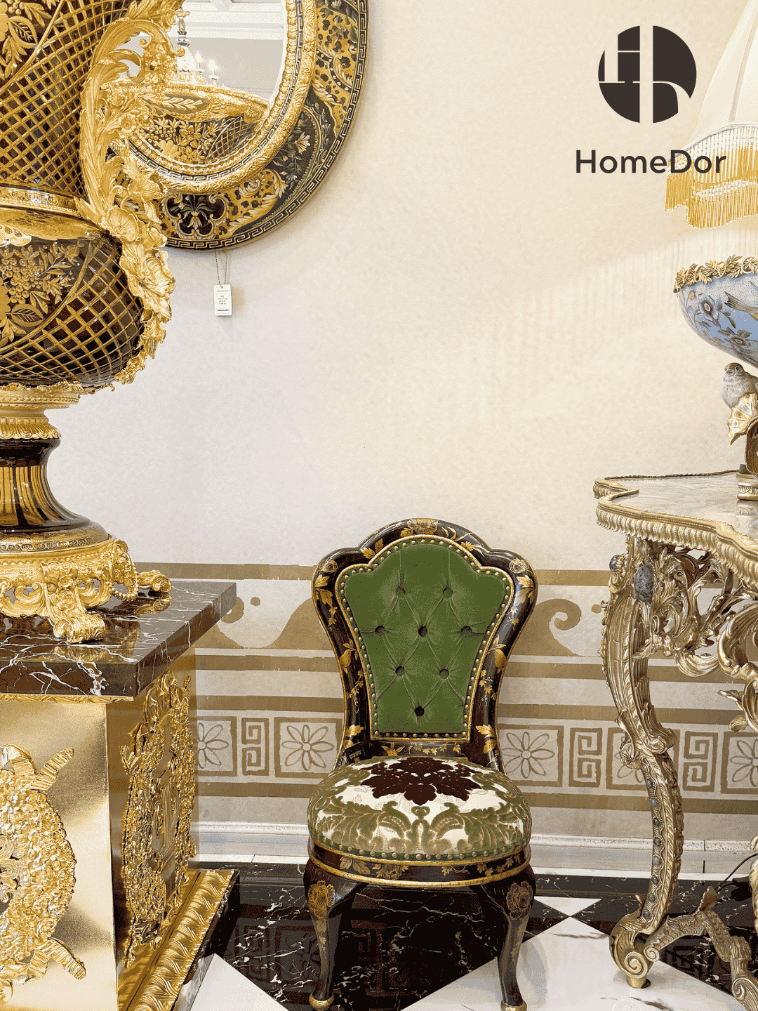 HomeDor HomeDor × FH&Home | Vintage French Baroque Floral MINI Lounge Chair-Lounge Chairs-L44cm × W53cm × H80cm-