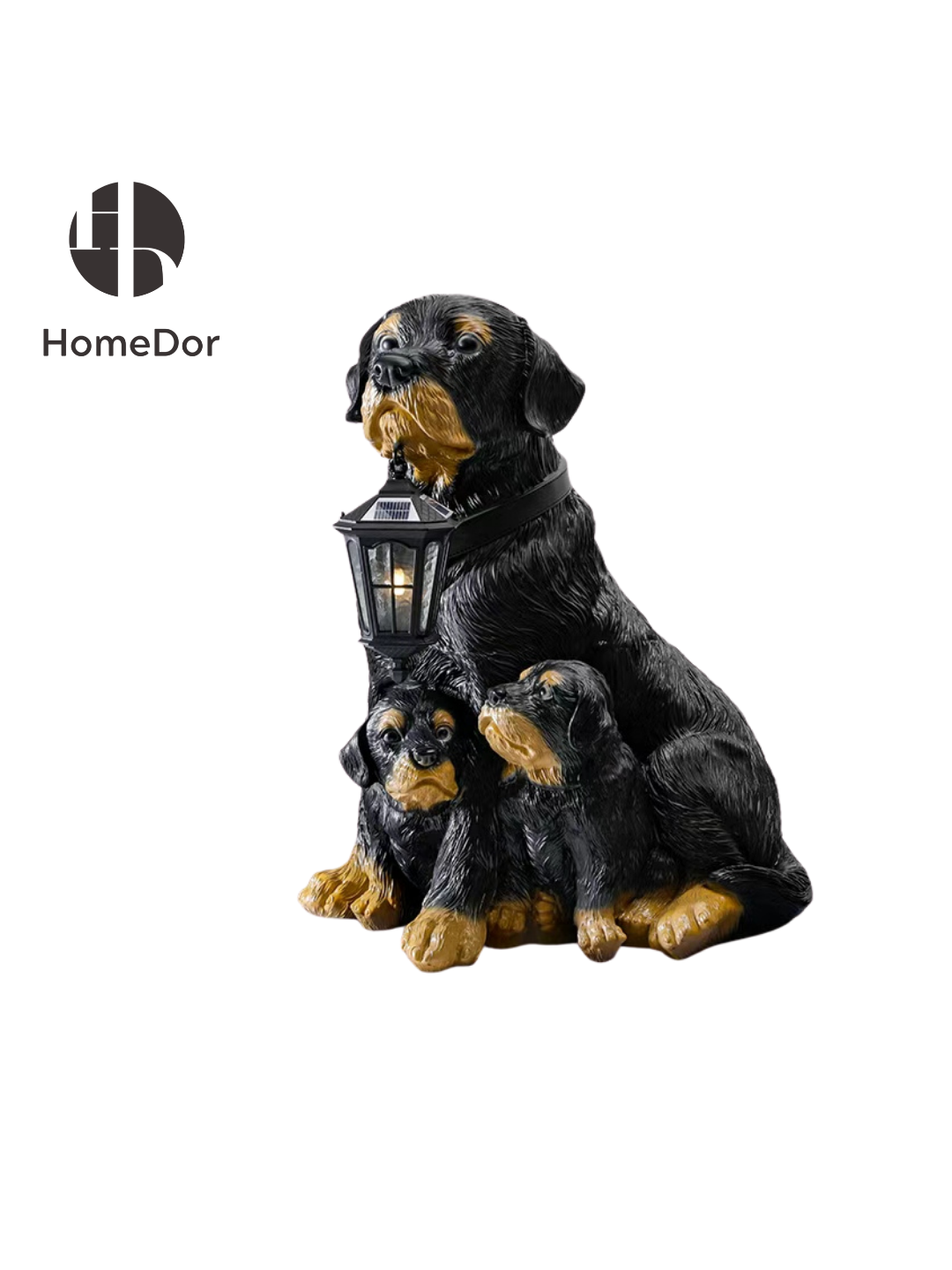 HomeDor Rottweiler Sculpture Brass Floor Lamp