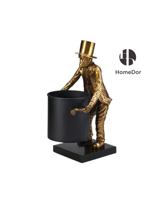HomeDor HomeDor × FH&Home | Whimsical Monkey Butler Ice Bucket for Champagne & Wine-L25cm × W27cm × H46cm-