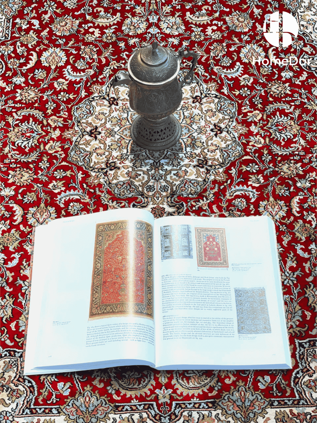 Kashmir Handmade Mulberry Silk Red Medallion Classic Rug 123cm × 189cm