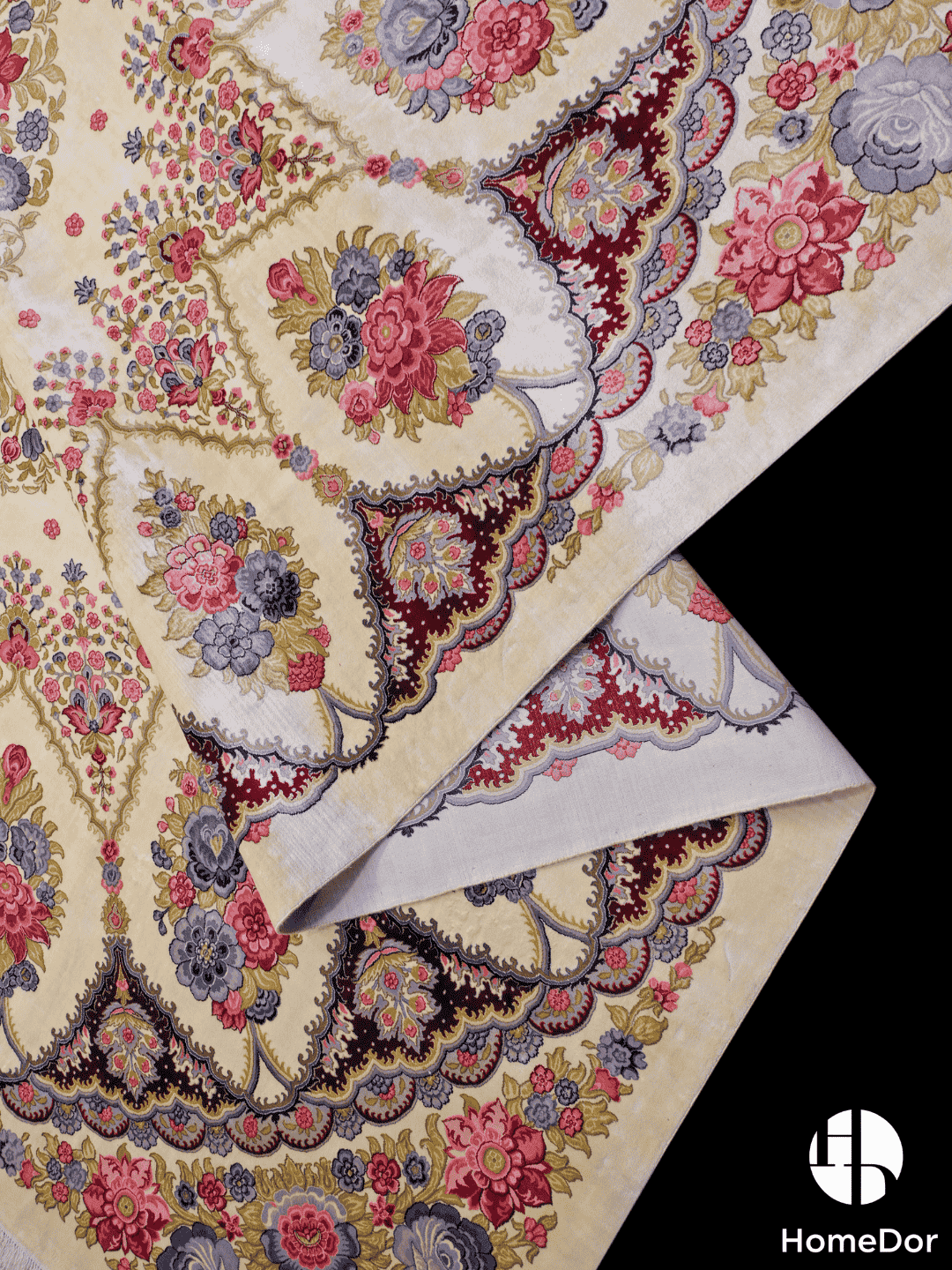 Kashmir Handmade Mulberry Silk Vibrant Floral Pattern Rug 272cm × 363cm2