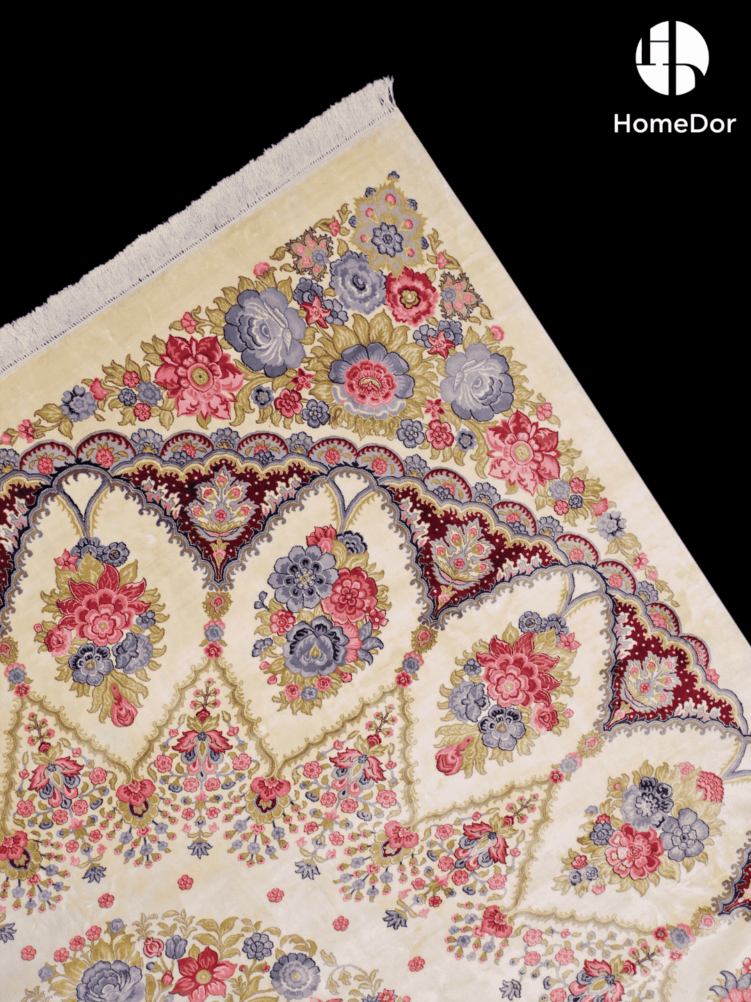 Kashmir Handmade Mulberry Silk Vibrant Floral Pattern Rug 272cm × 363cm3