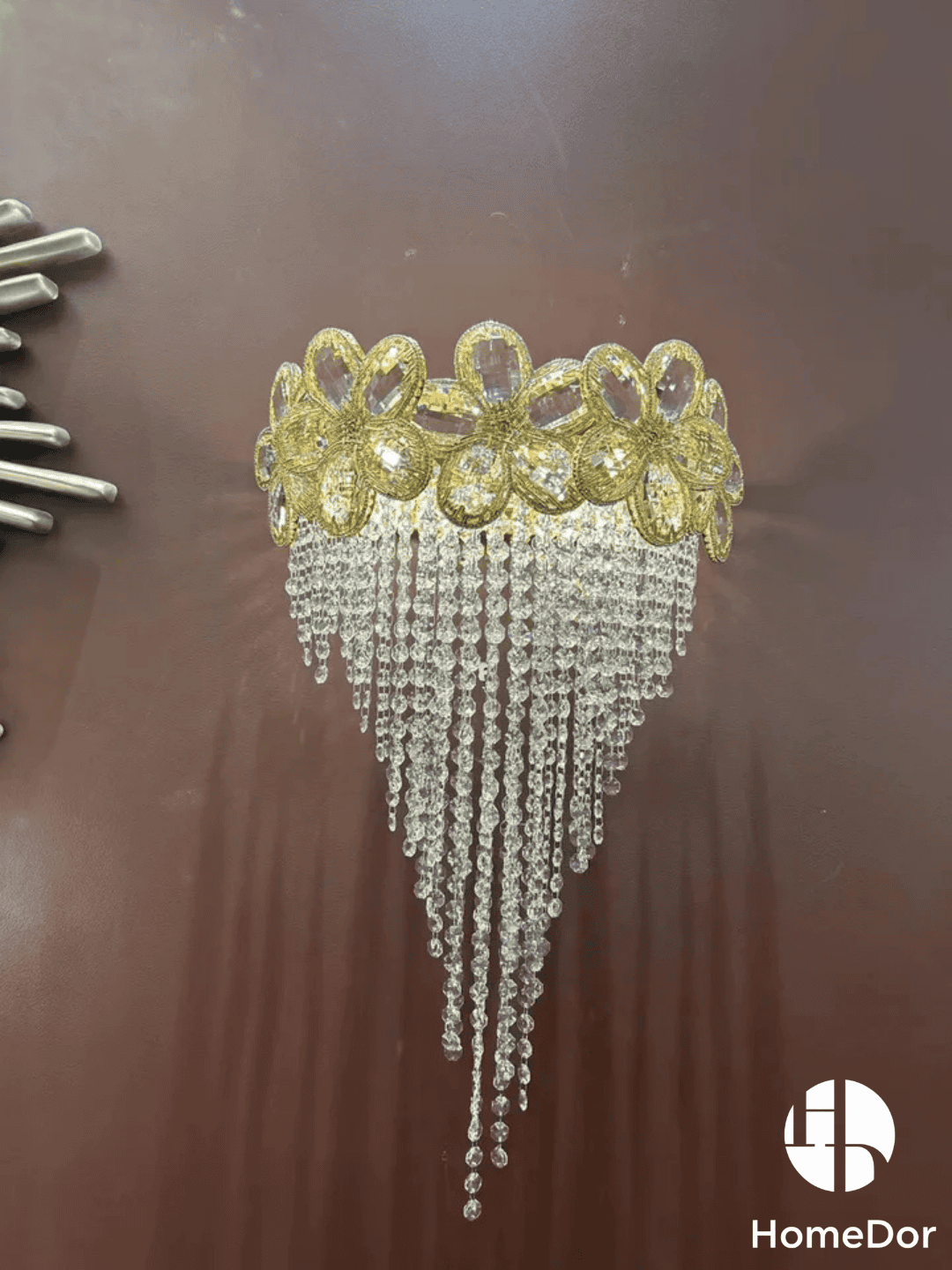 Luxury Creative Floral Crystal Tassel Wall Sconce1