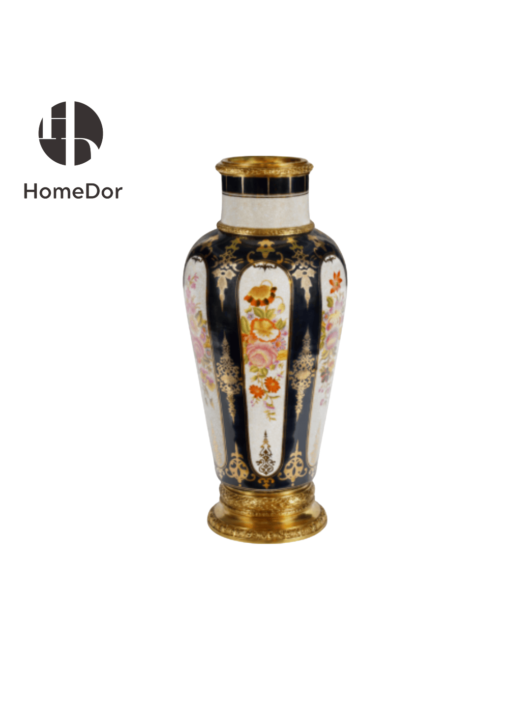 Luxury Floral Porcelain Gold Trimmed Table Vase1