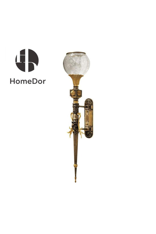 HomeDor-HomeDor × FH&Home | Vintage Classic Mid-Century Brass Wall Sconce-Wall Sconce-L26 × W34 × H120 cm-Warm Light-