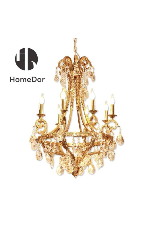 HomeDor-HomeDor × FH&Home | Baroque-Inspired Classic Luxury Brass Chandelier-Chandeliers-D74 cm × H100 cm-Warm Light-