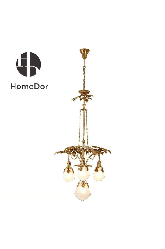 HomeDor-HomeDor × FH&Home | Luxuriant Bloom Brass Chandelier-Chandeliers-D70 cm × H156 cm-Warm Light-