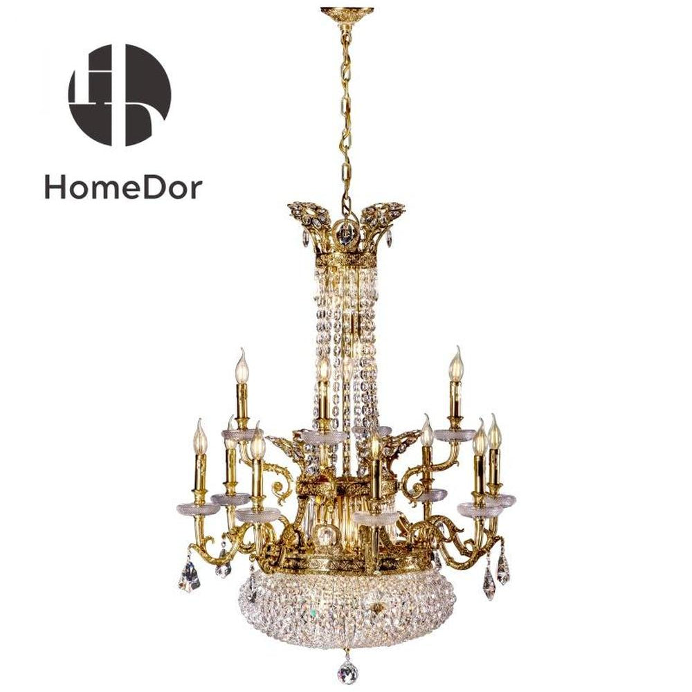 HomeDor-HomeDor × FH&Home | Baroque Empire Candle Light Crystal Chandelier-Chandeliers-D83cm × H115cm-Warm Light-
