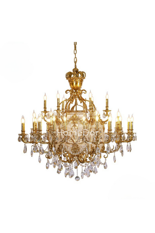 HomeDor × FH&Home | Golden Opulence Phoenix Crown Crystal Chandelier