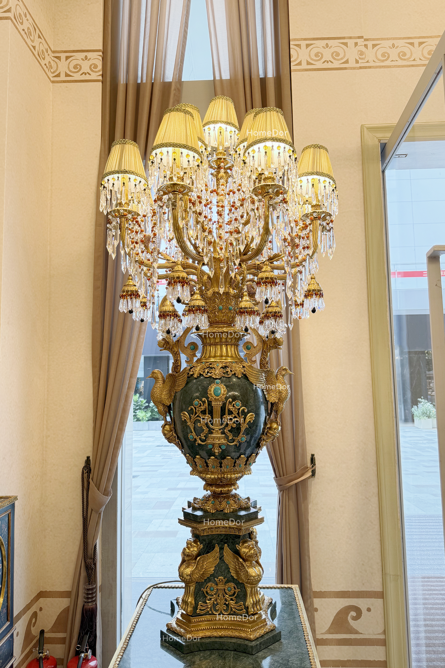 HomeDor × FH&Home | Neo-Baroque Art Deco Majesty Turquoise Floor Lamp