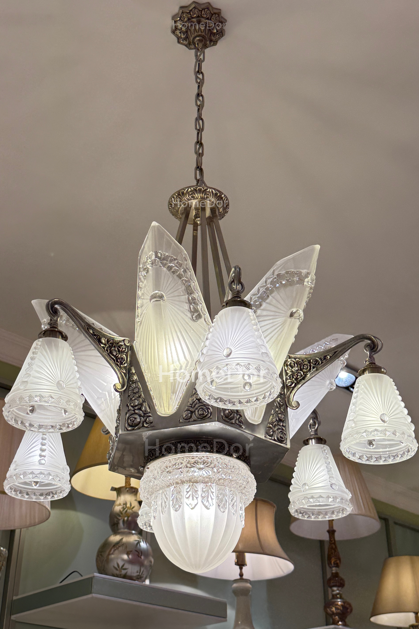HomeDor × FH&Home | Byzantine Retro-inspired Elegant Frosted Glass Chandelier