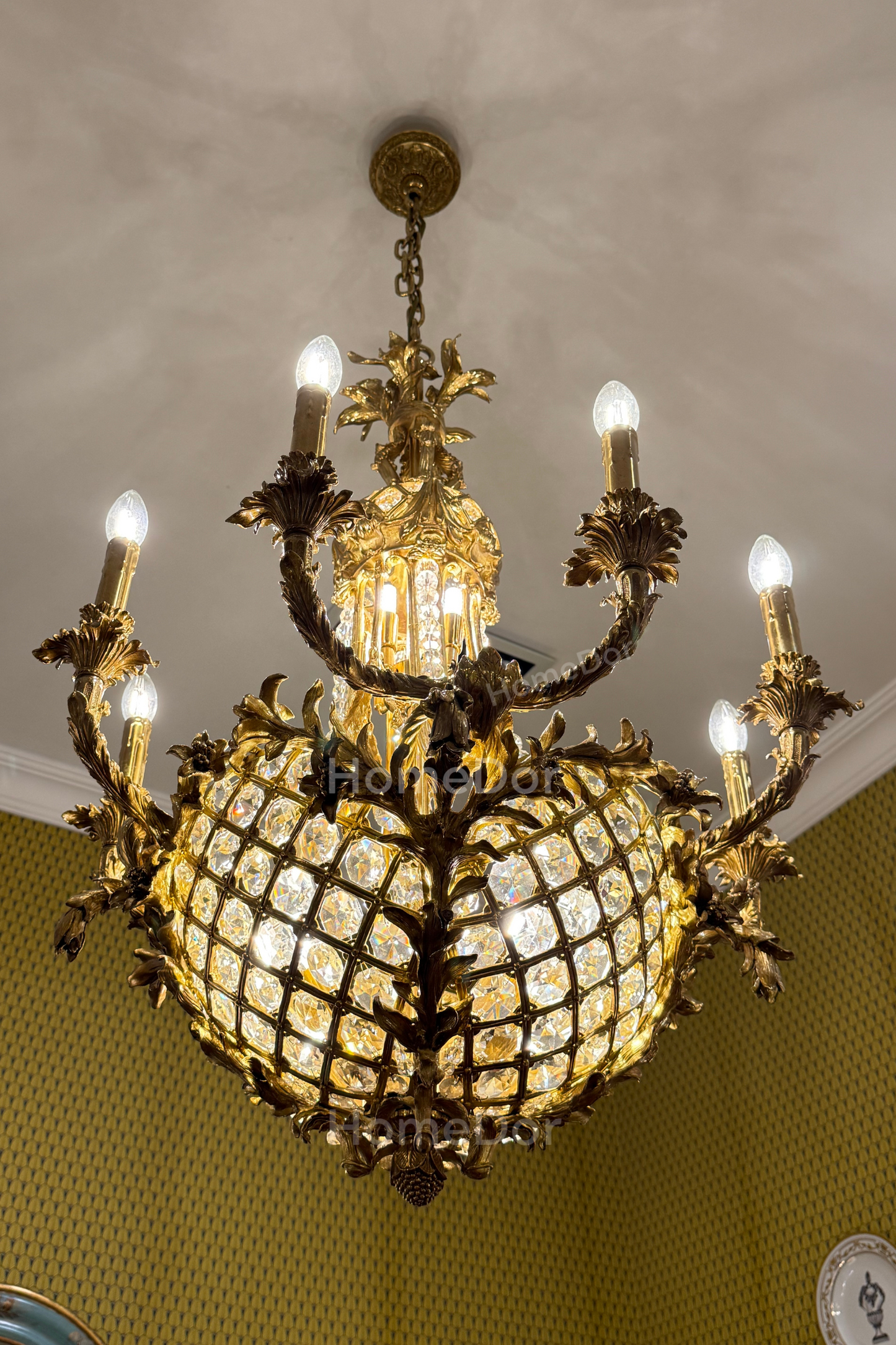 HomeDor × FH&Home | Classical Pineapple-inspired Delicate Carved Brass Chandelier