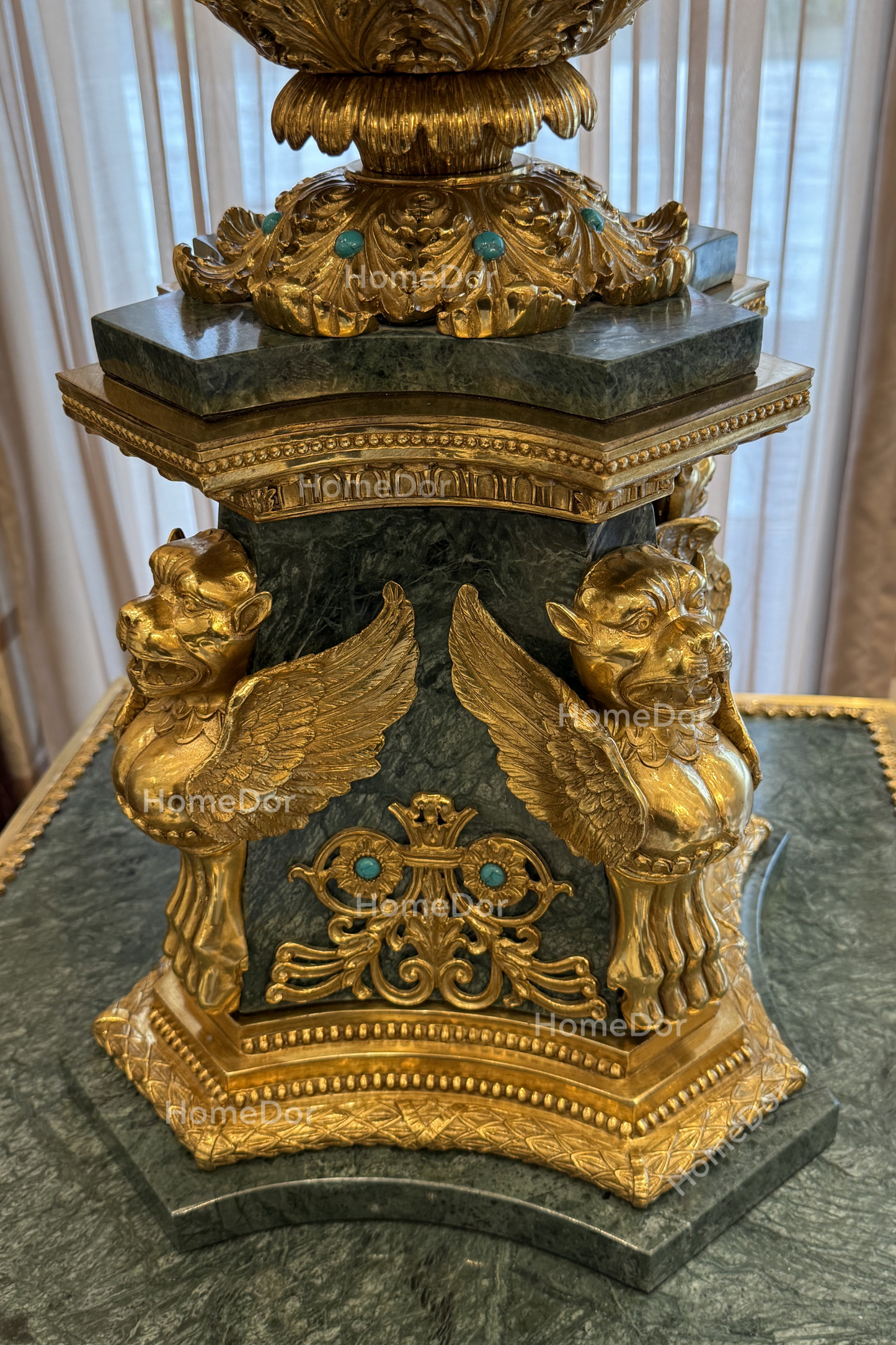 HomeDor × FH&Home | Neo-Baroque Art Deco Majesty Turquoise Floor Lamp