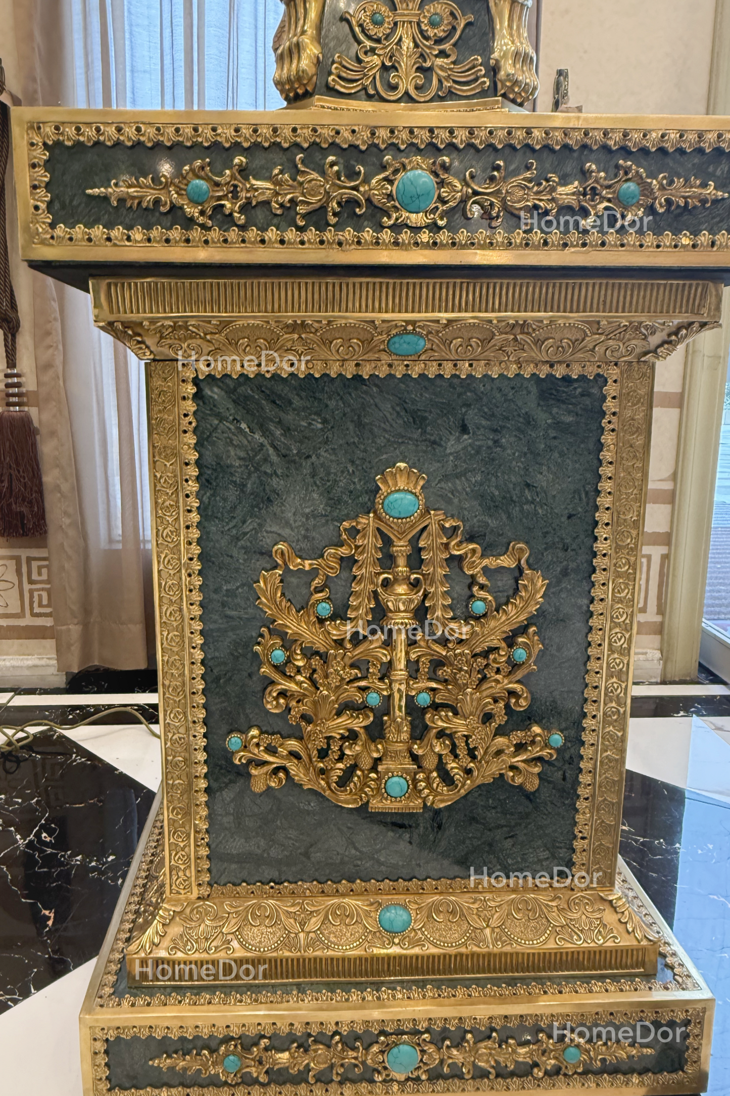 HomeDor × FH&Home | Neo-Baroque Art Deco Majesty Turquoise Floor Lamp
