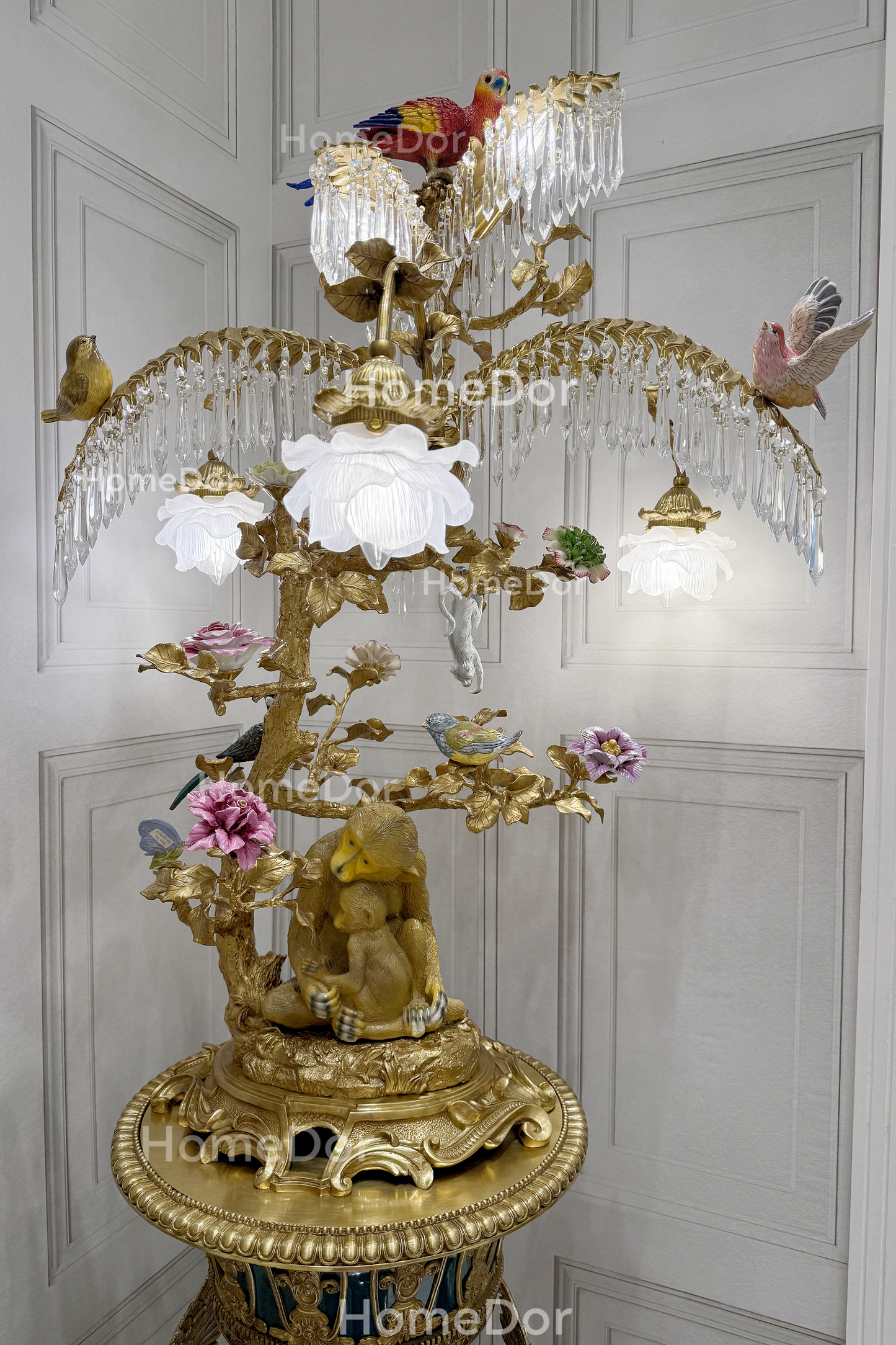 HomeDor × FH&Home | Asian-inspired Garden of Whimsy Brass Floor Lamp