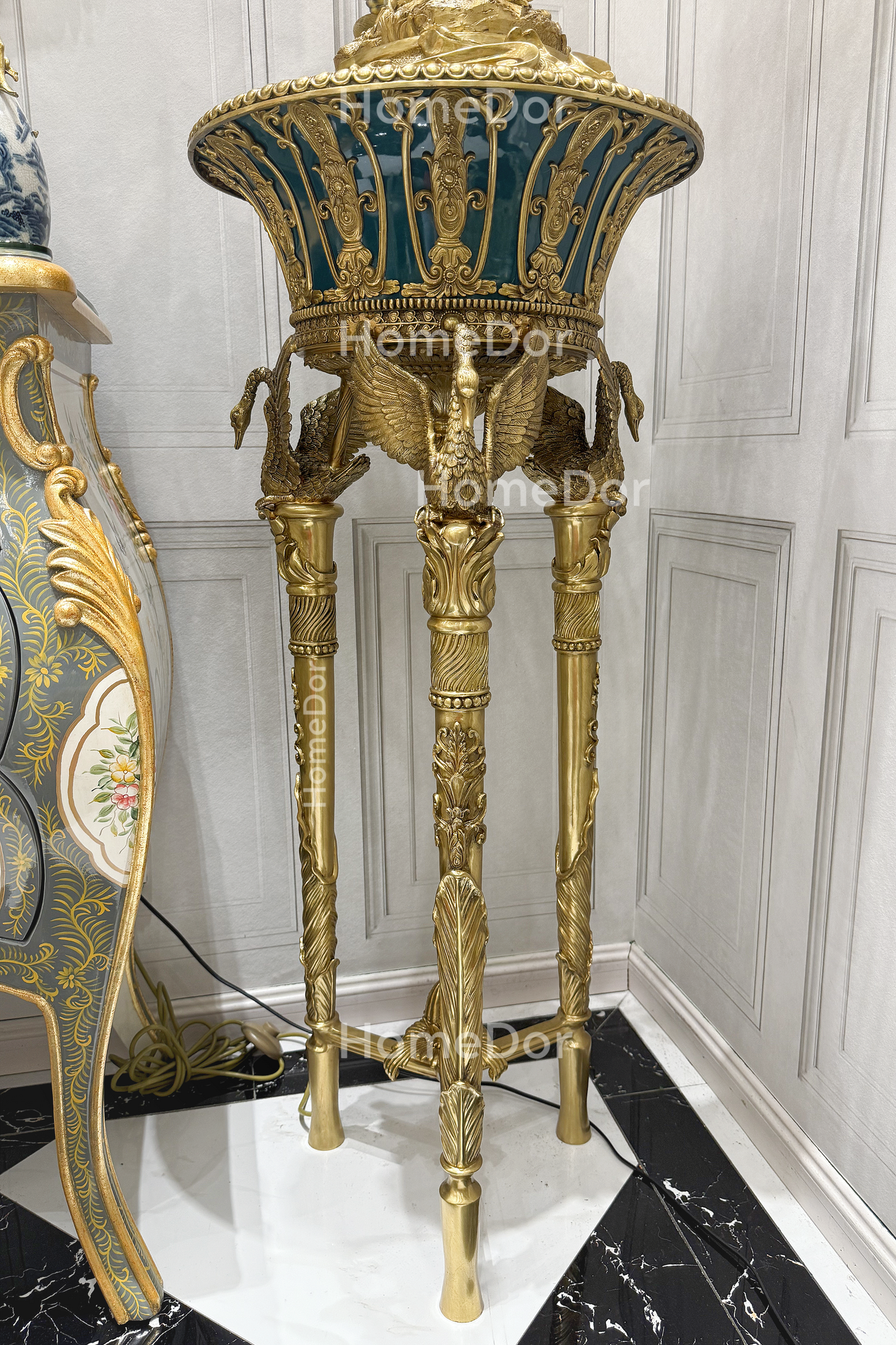 HomeDor × FH&Home | Asian-inspired Garden of Whimsy Brass Floor Lamp