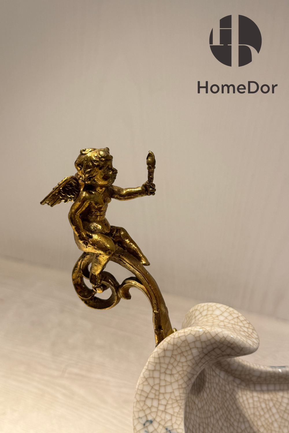 HomeDor × FH&Home | Exquisite Blue-and-White Porcelain Fruit Platter with Cherub Handles
