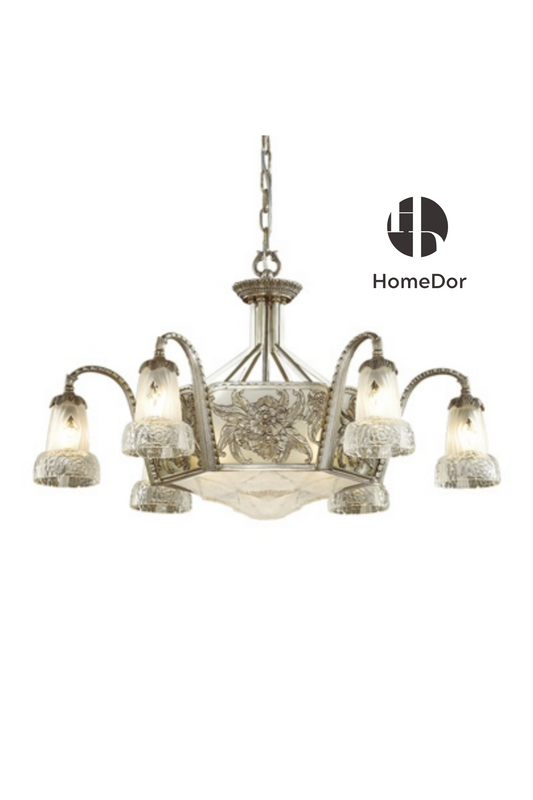 HomeDor-HomeDor × FH&Home | Victorian Vintage Brass Chandelier-Chandeliers-L93 × W93 × H74 cm-Warm Light-
