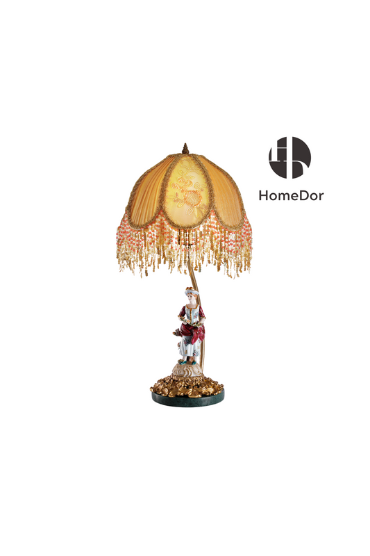 HomeDor-HomeDor × FH&Home | Elegant Lady Ceramic Table Lamp-Table Lamps-L37 × W37 × H78 cm-Warm Light-