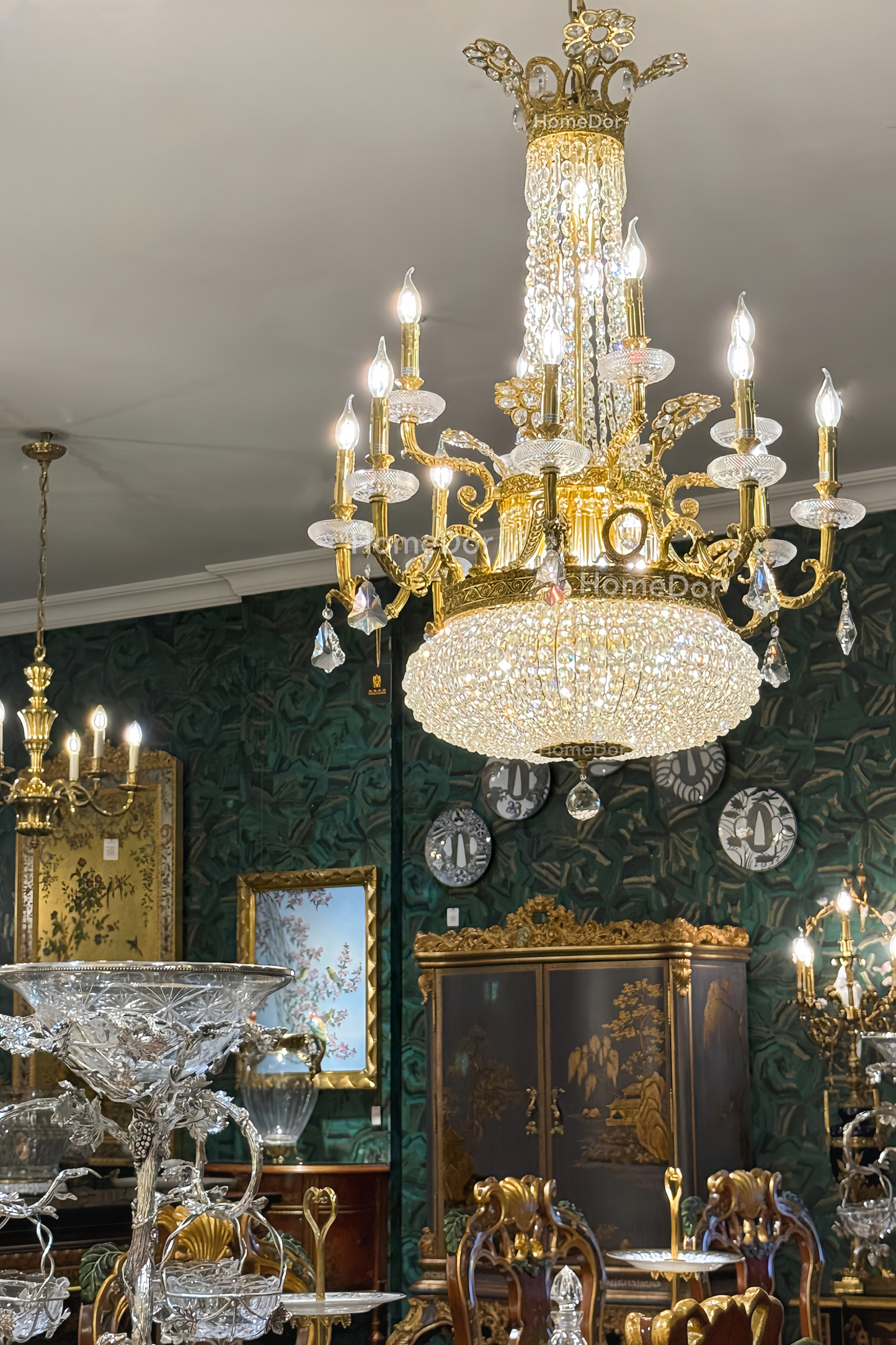 HomeDor-HomeDor × FH&Home | Baroque Empire Candle Light Crystal Chandelier-Chandeliers-D83cm × H115cm-Warm Light-