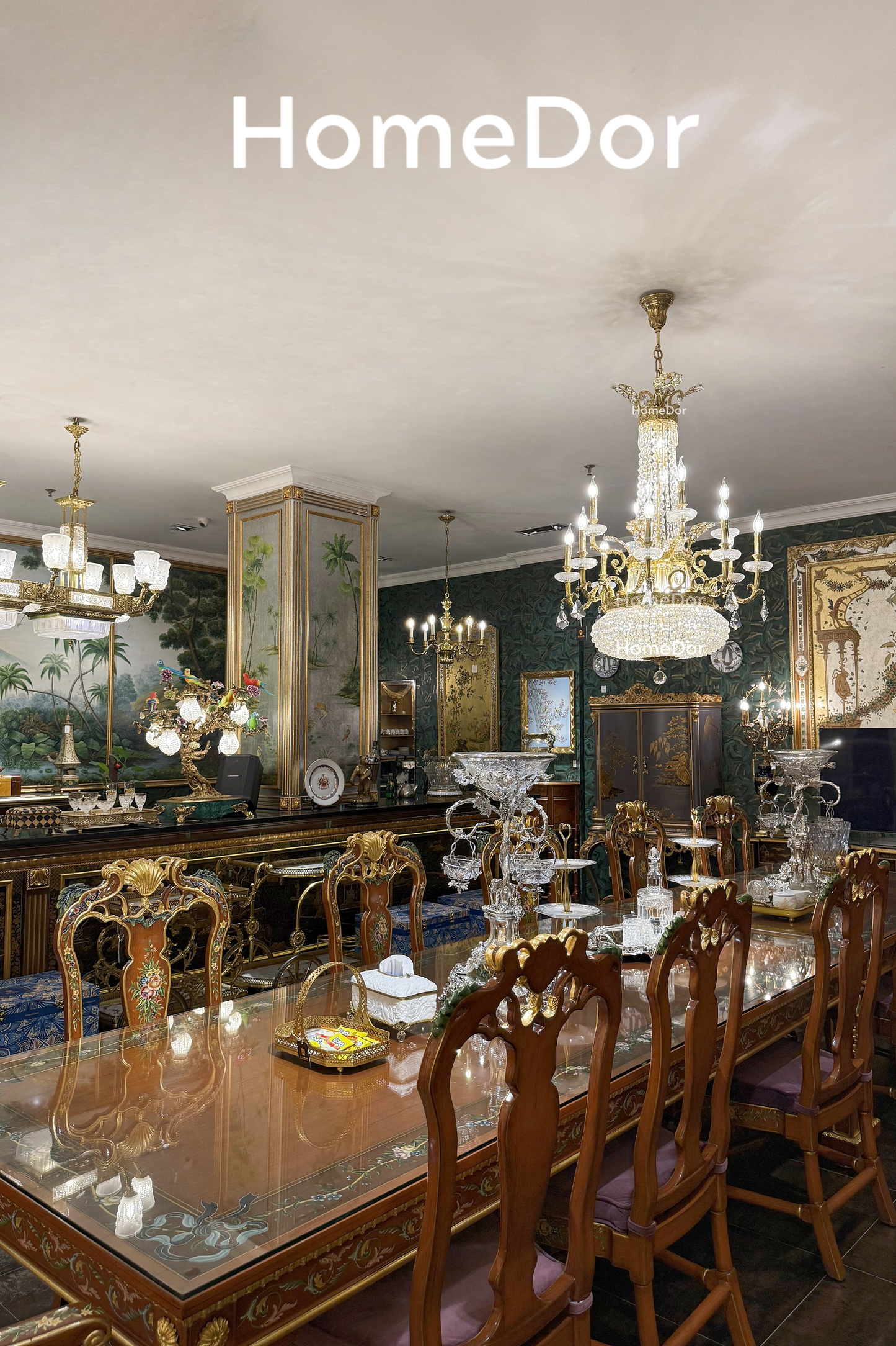 HomeDor-HomeDor × FH&Home | Baroque Empire Candle Light Crystal Chandelier-Chandeliers-D83cm × H115cm-Warm Light-