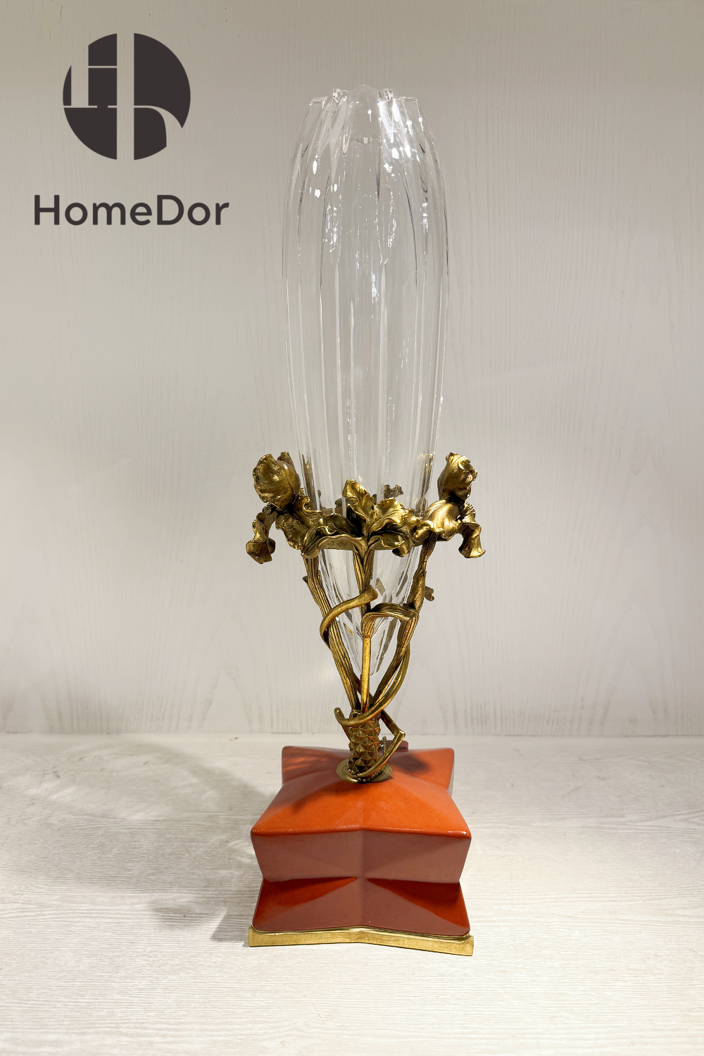 Prague Collection Crystal Glass Vase with Distinctive Bases