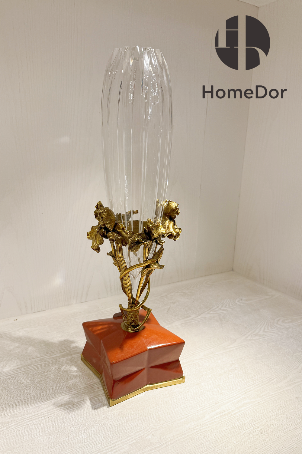 Prague Collection Crystal Glass Vase with Distinctive Bases