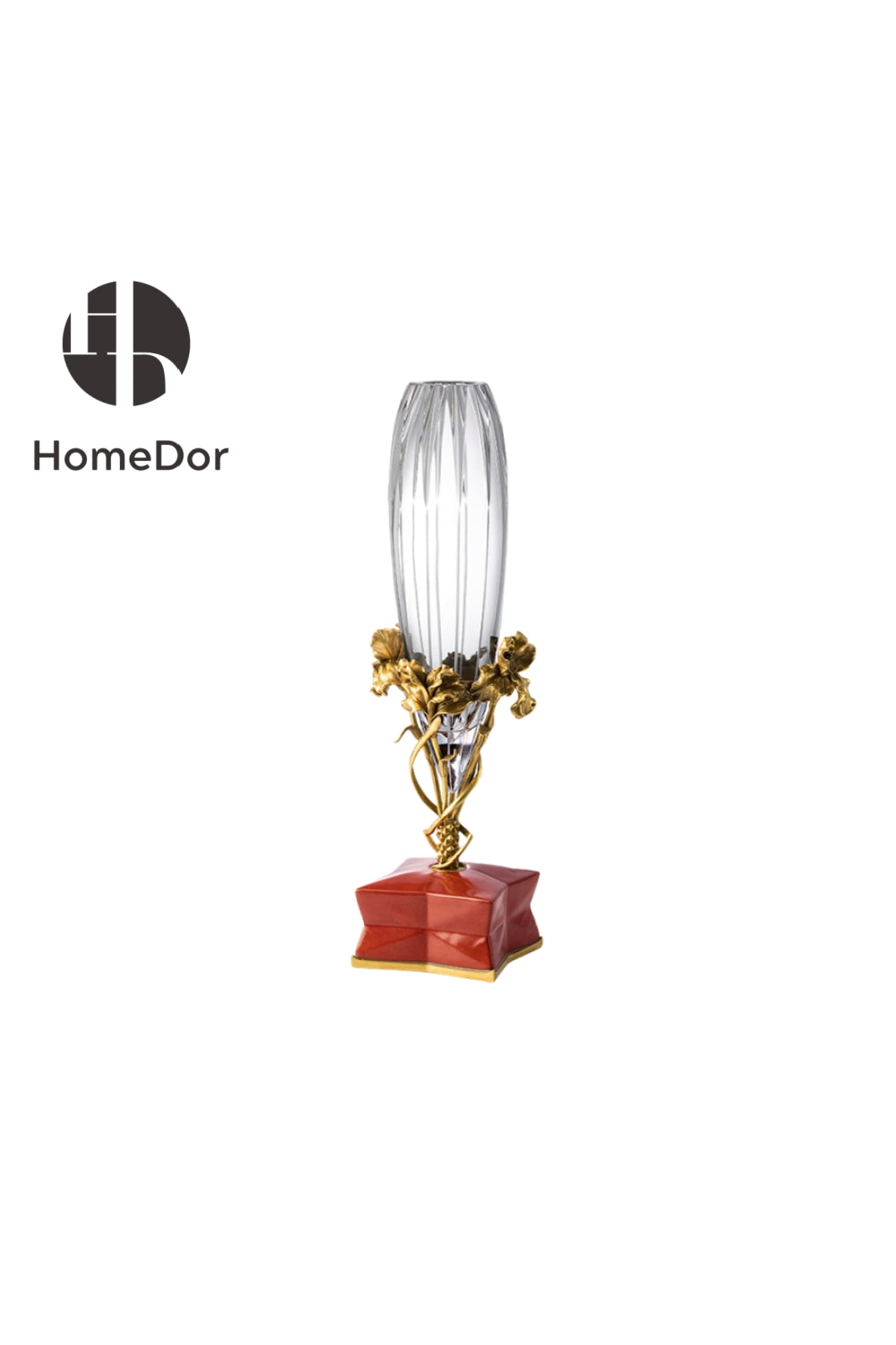 Prague Collection Crystal Glass Vase with Distinctive Bases