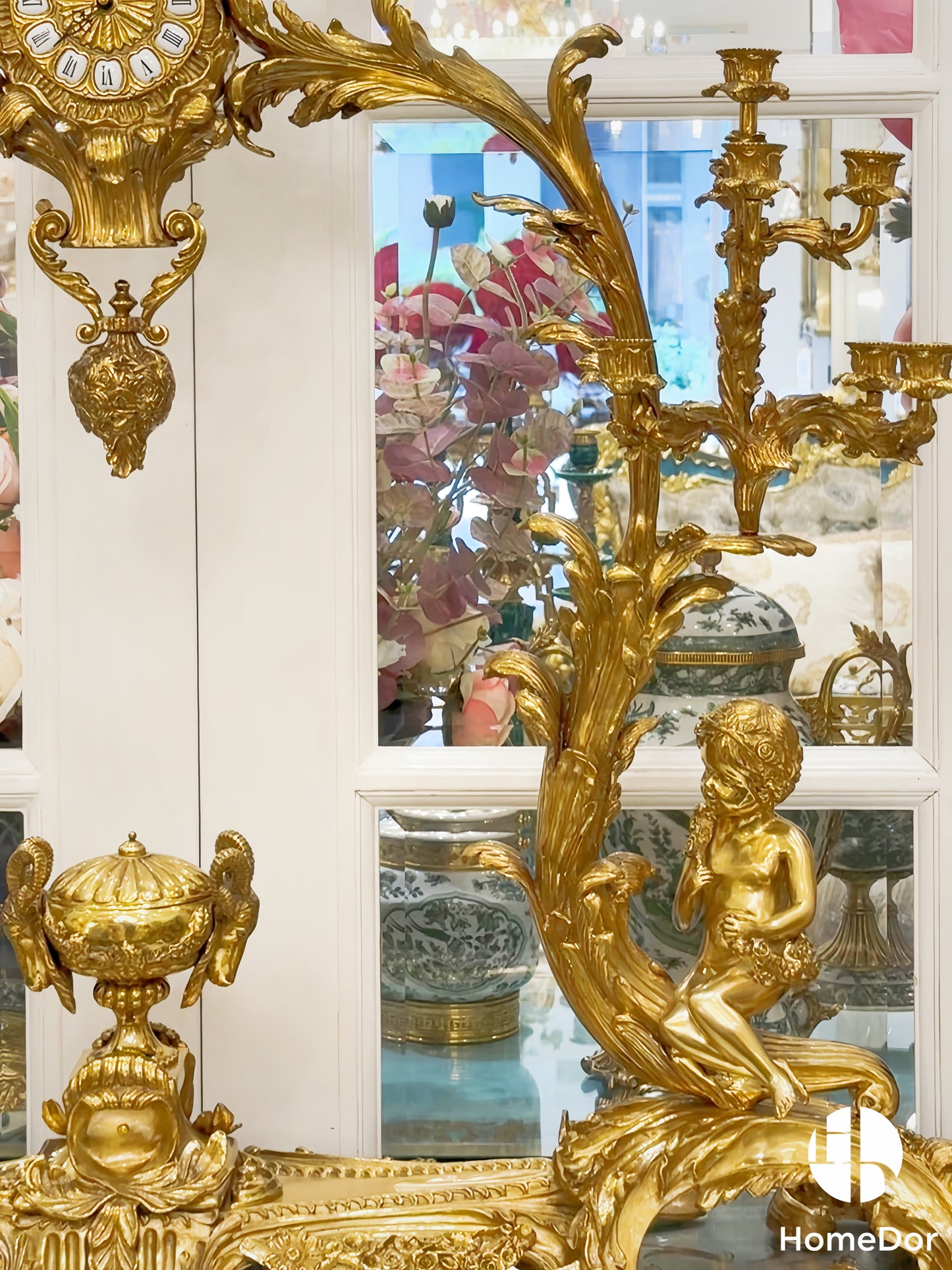 HomeDor × FH&Home | Royal Rococo Golden Candelabra Clock Set Collector's Piece