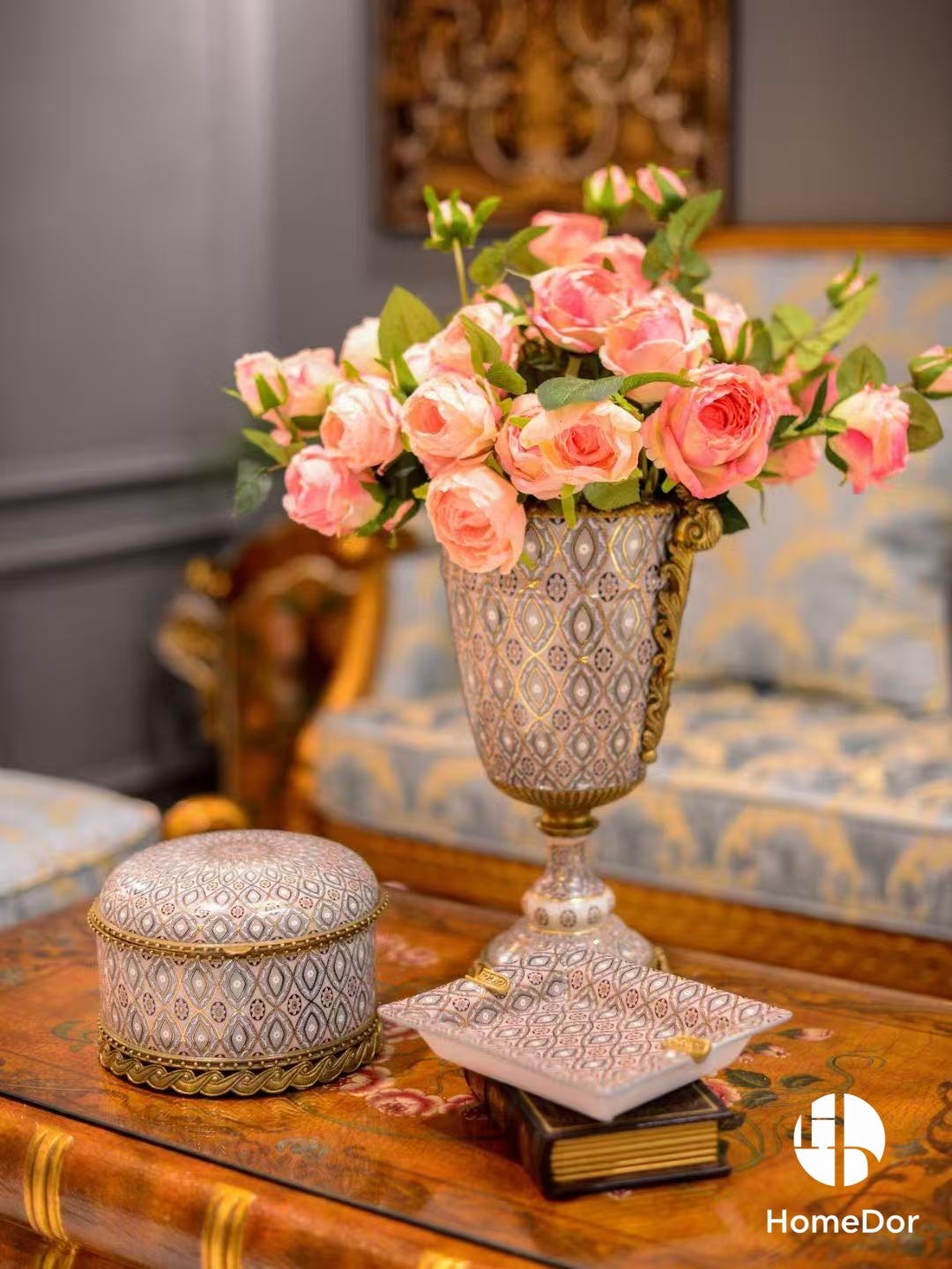 Vintage Art Deco Luxury Brass Table Decor Sets