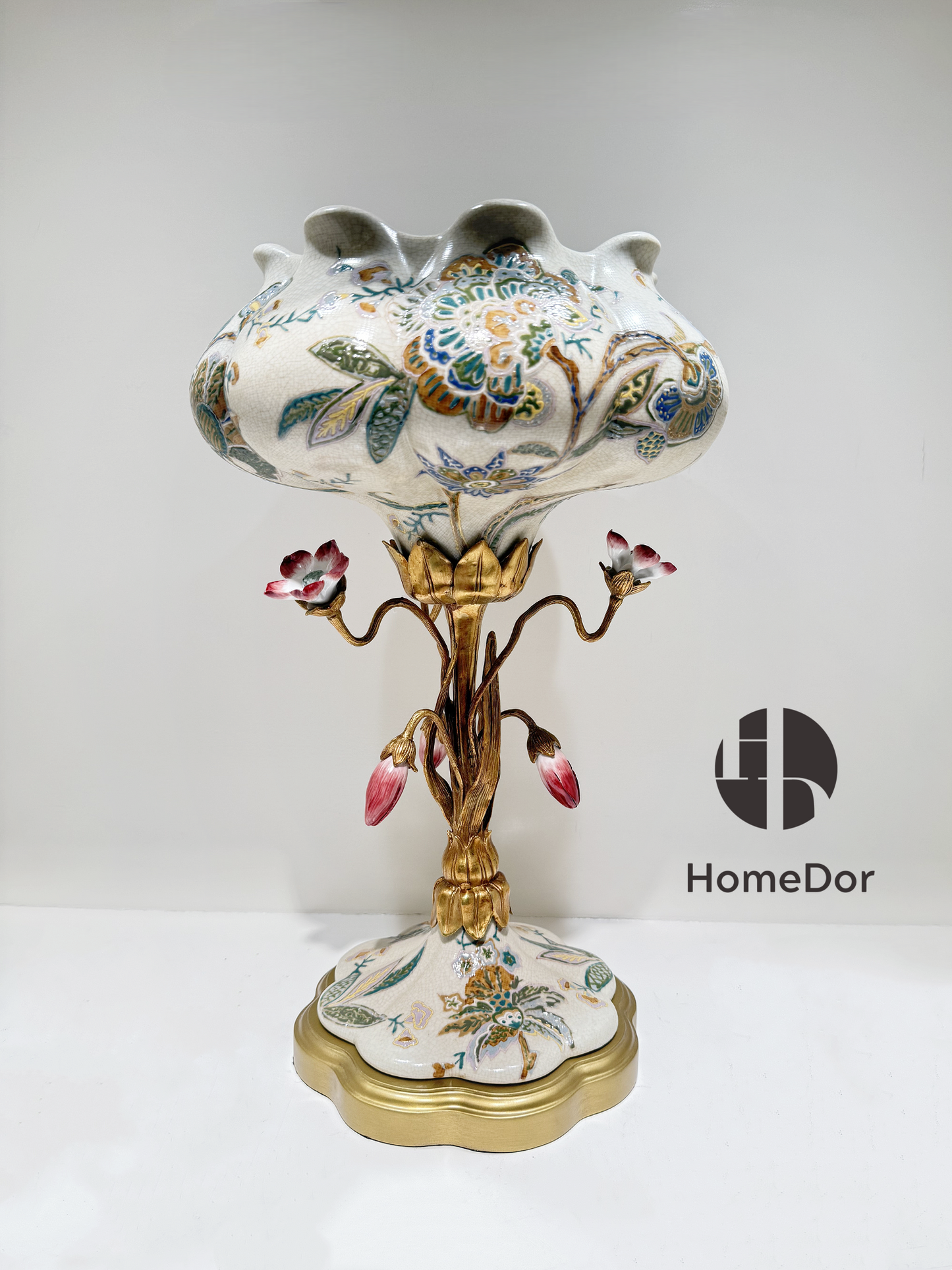 Vintage Chinoiserie Luxury Blossom & Brass Table Decor Set