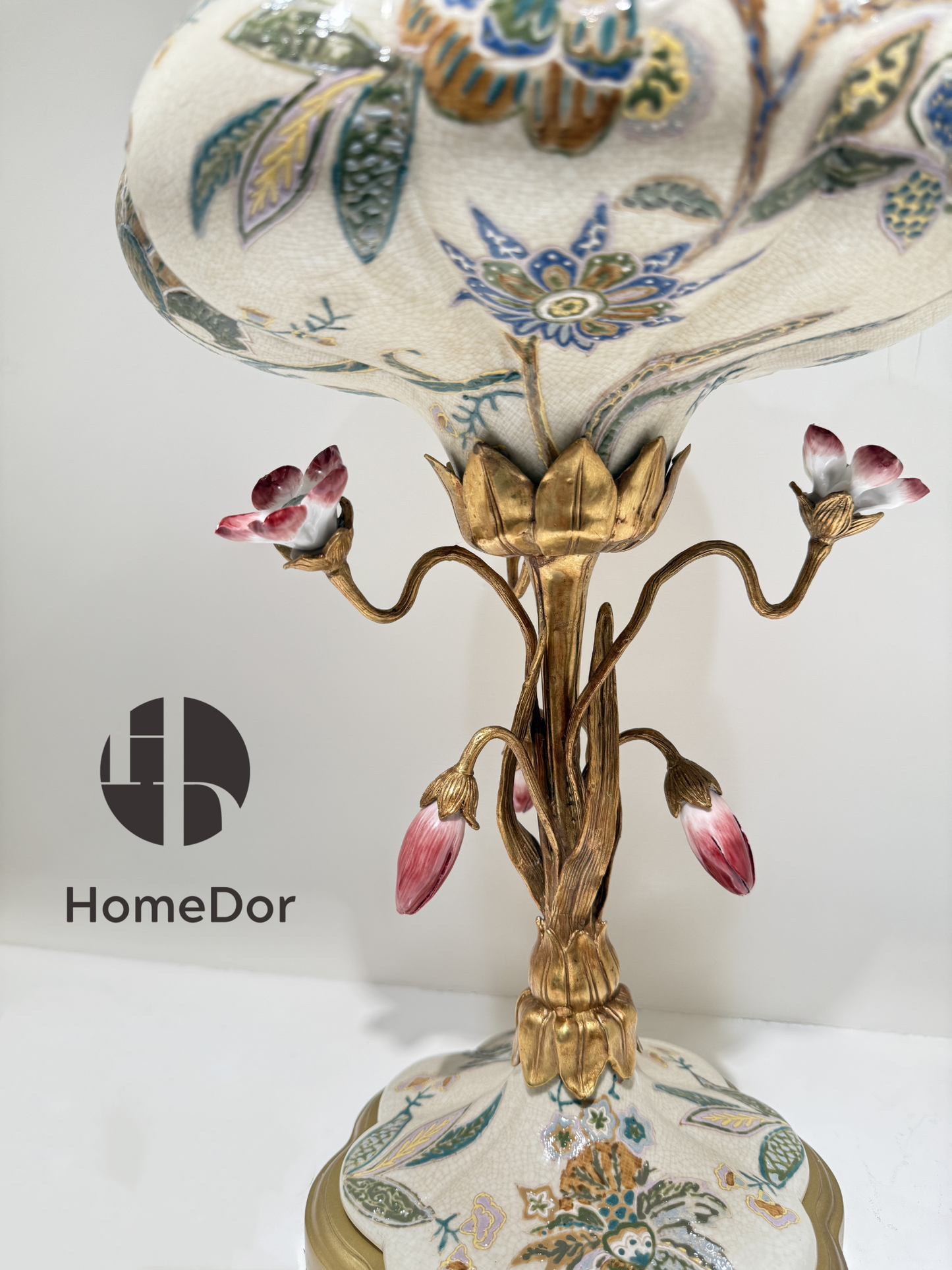 Vintage Chinoiserie Luxury Blossom & Brass Table Decor Set