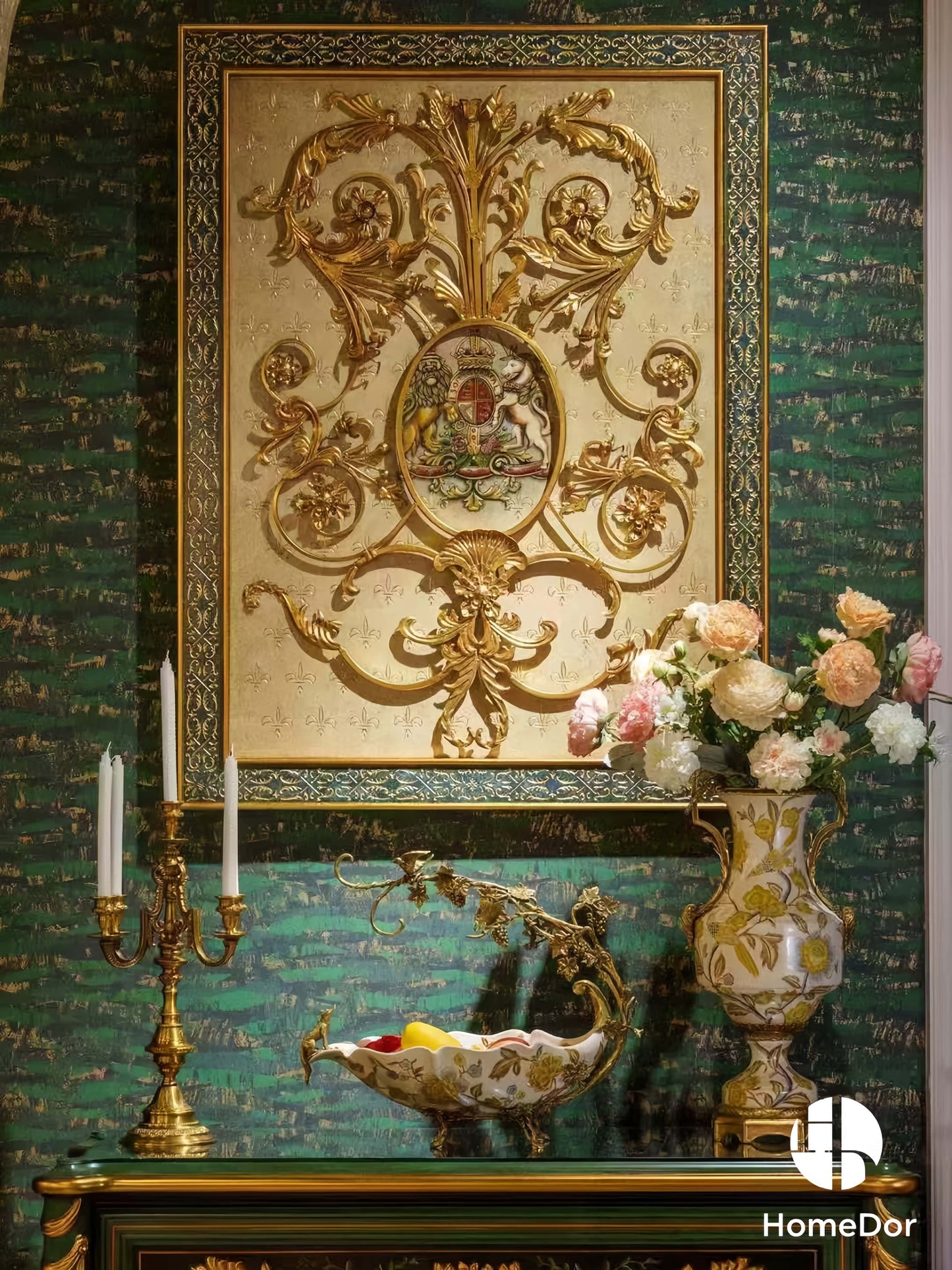 Vintage Rococo Luxury Blossom & Brass Table Decor Set
10