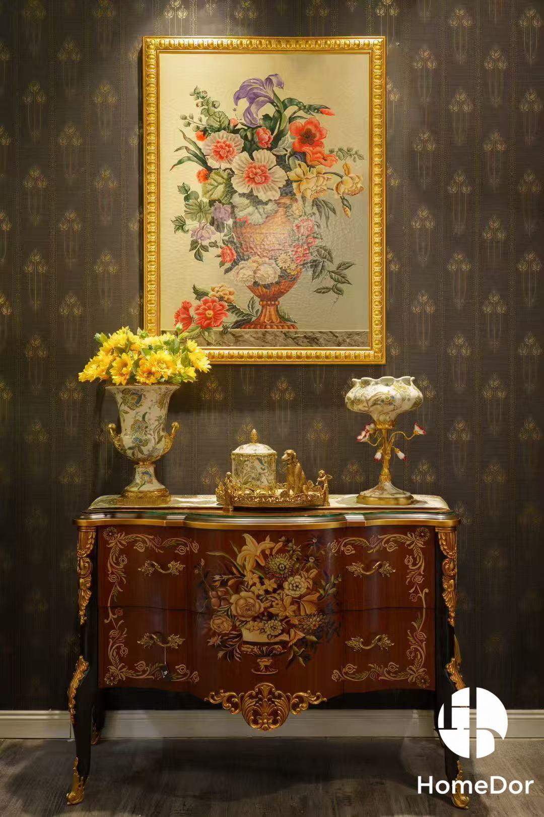 Vintage Rococo Luxury Blossom & Brass Table Decor Set
5