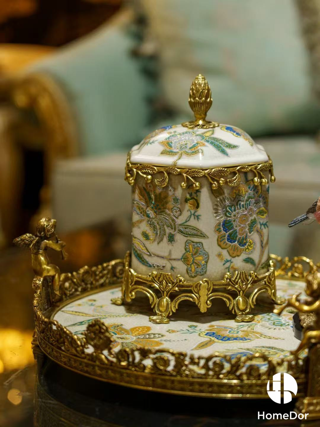 Vintage Rococo Luxury Blossom & Brass Table Decor Set
7
