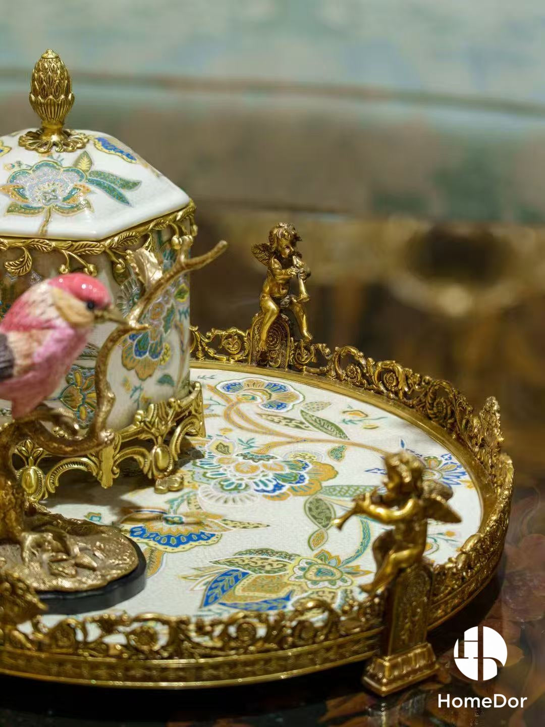 Vintage Rococo Luxury Blossom & Brass Table Decor Set
9