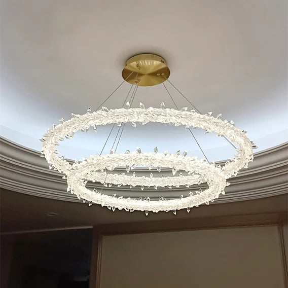 HomeDor Lucca Icicle Rings Crystal Chandelier