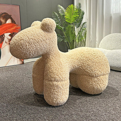 HomeDor Fleece Upholstery Pony Accent Chair