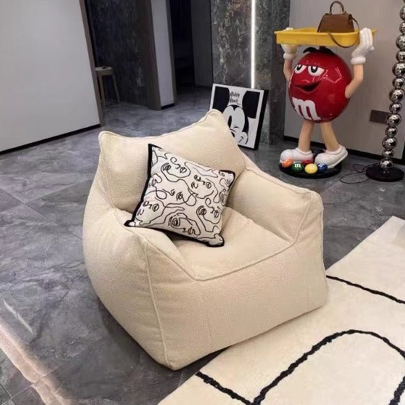 HomeDor Simplicity Tofu Bun Fleece Sofa Chair