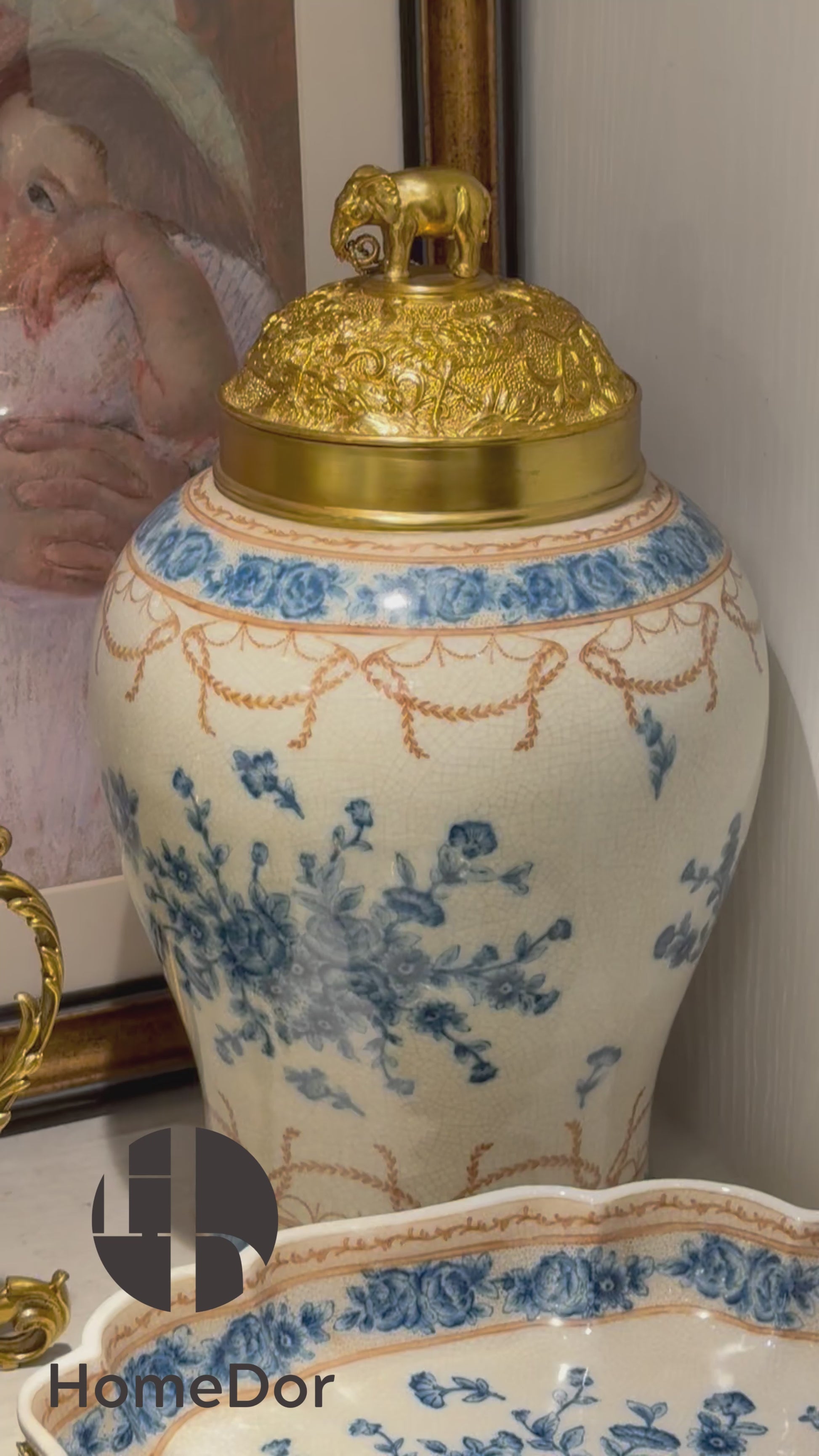 HomeDor × FH&Home |  Sophisticated Blue-and-White Porcelain Table Decor Set