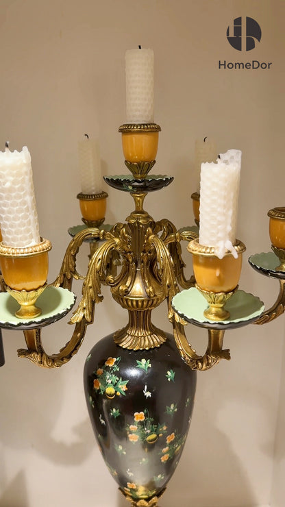 HomeDor × FH&Home | Luxe Classic Black Floral-Embossed Decor Set