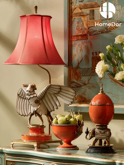 HomeDor White Cockatoo Sculpture Table Lamp